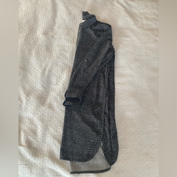 Lila Rose Polka Dot Long Sleeve Shirtdress M - Picture 9 of 15